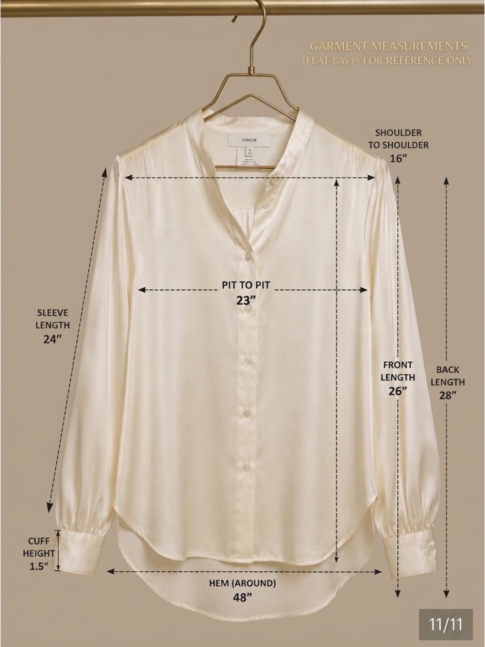 Vince 100% Silk Button-Front Blouse in Ivory Size M - Picture 3 of 10